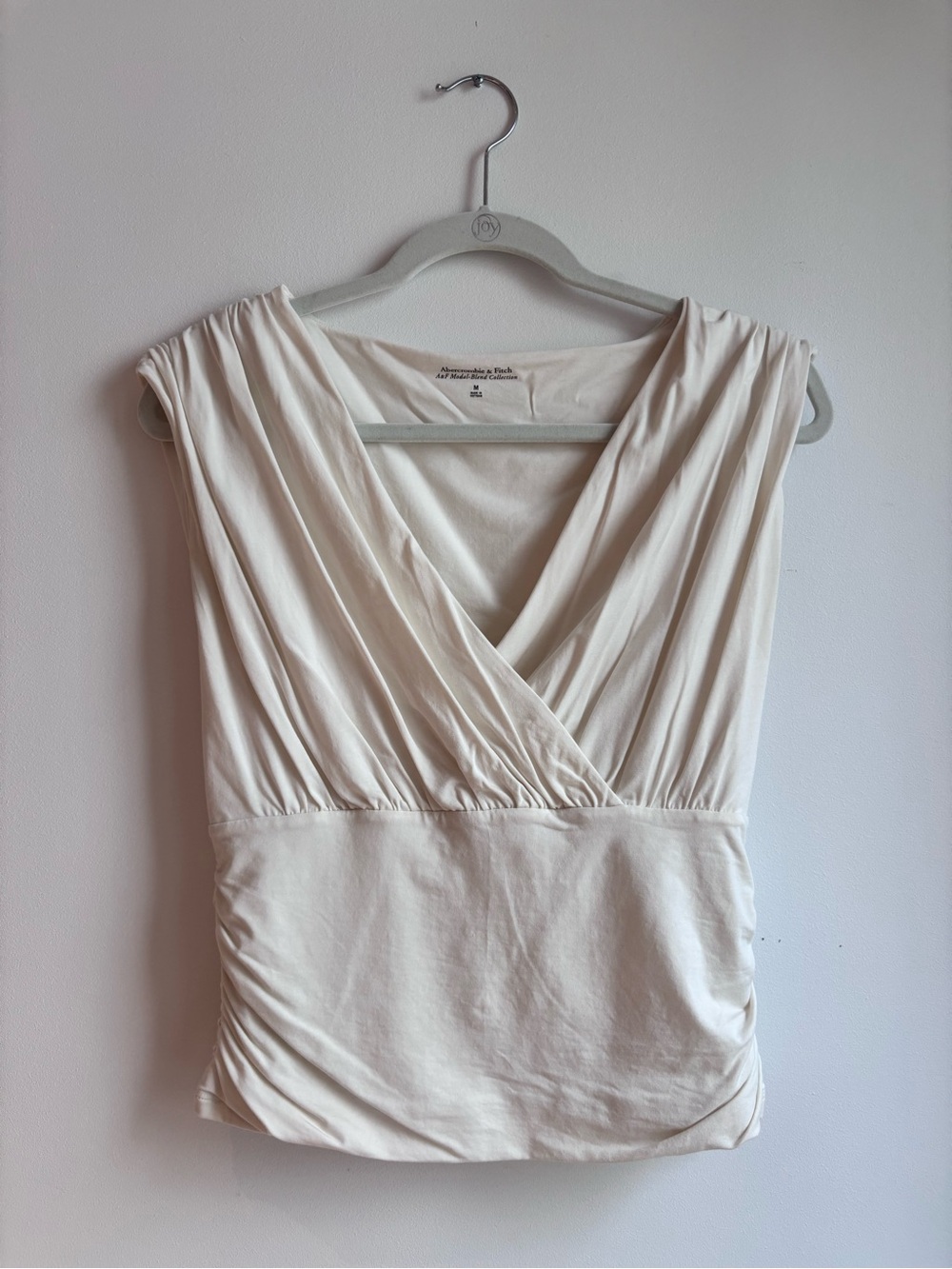 Abercrombie Cream Surplice V-Neck Top